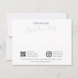 Cartão De Notas Airbnb and Rental Property Custom Welcome Note