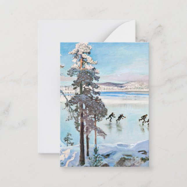 Cartão De Notas Akseli Gallen-Kallela - Patinadores perto da Costa (Frente)
