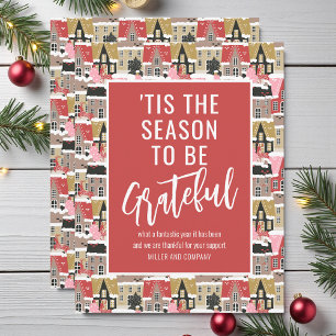 Cartão De Notas Aldeia de Inverno de Natal Corporativo Personaliza
