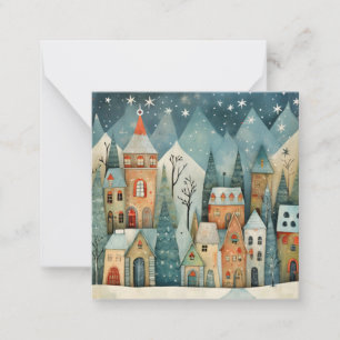 Cartão De Notas Aldeia de Natal Personalizada