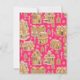 Cartão De Notas Aldeia de Pão de Mel Natalino