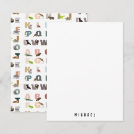 Cartão De Notas Alfabeto Cole, Alfabeto ABC Animais da Escola de N