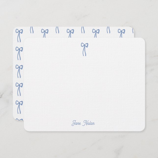 Cartão De Notas Algo de Arco coquetel azul personalizado (Frente/Verso)