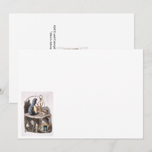 Cartão De Notas ALICE e Caterpillar - Aventuras em Wonderland (Frente/Verso)