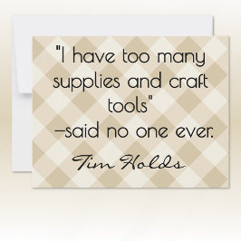 Cartão De Notas All-Occasion Name Khaki and Cream Plaid Flat