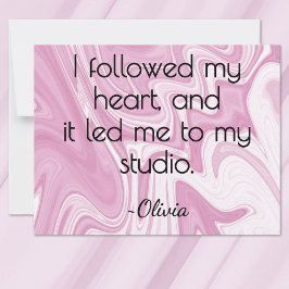 Cartão De Notas  All-Occasion Name Pink and White Marbled Ink Flat