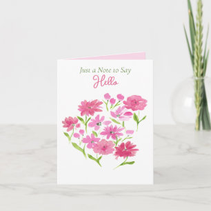 Cartão De Notas Alô Rosas Rosa Watercolor