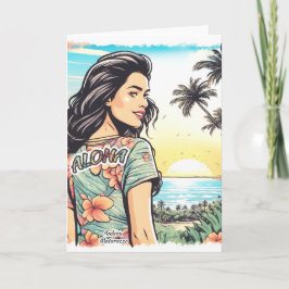 Cartão De Notas Aloha Girl