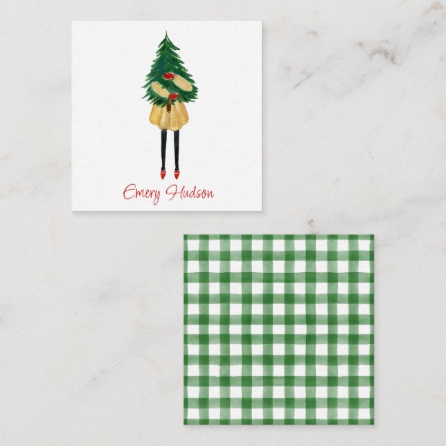 Cartão De Notas Alojamento de presente de moça de Natal em Waterco (Frente/Verso)