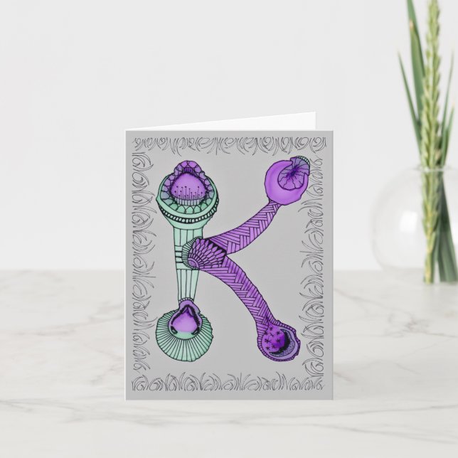Cartão De Notas Alphabet Note Card Letter K (Frente)