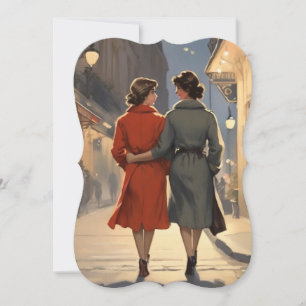 Cartão De Notas Amantes Lésbicas Vintage