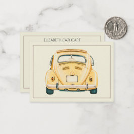 Cartão De Notas Amarelo Clássico Vintage Buggy Bug Car Personaliza