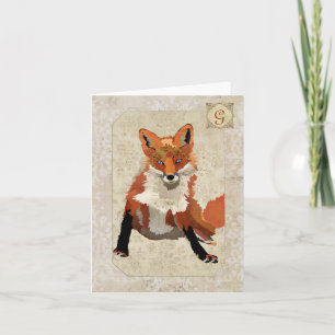 Cartão De Notas Amber Fox Monographic Notecard