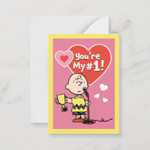 Cartão De Notas Amendoins Charlie Brown Você é o Meu #1!