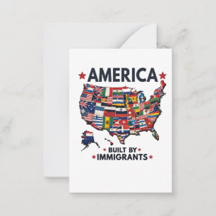 Cartão De Notas Americano Construído por Imigrantes Patriótico Ame