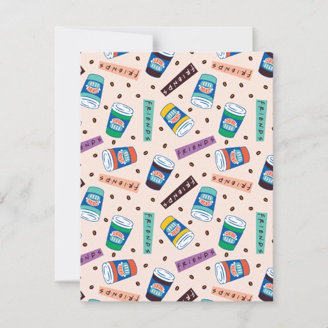 Cartão De Notas AMIGOS™ | Padrão De Café Vibrante Para A Perk Cent (Frente)