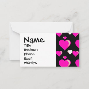 Cartão De Notas Amor com Dia de os namorados Rosa Quente e Coraçõe