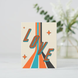 Cartão De Notas Amor Geométrico Retro de Meados do Século dos Namo