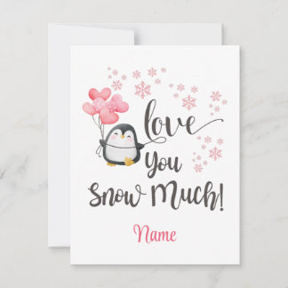 Cartão De Notas Amor - Pinguim Personalizado de Dia dos Namorados