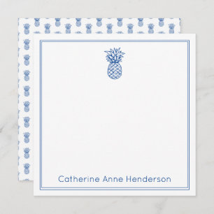 Cartão De Notas Ananás Marinho tropical de pré-disquete personaliz