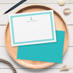 Cartão De Notas Âncora de Cores Personalizada Limites Clássicos