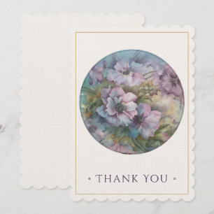 Cartão De Notas Anêmona Floral Agradecimento Apreciação Elegante