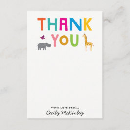 Cartão De Notas Animais Africanos Flagrados Obrigado Nota