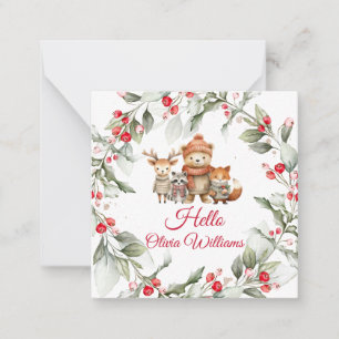 Cartão De Notas Animais da Floresta de Natal Baby Shower