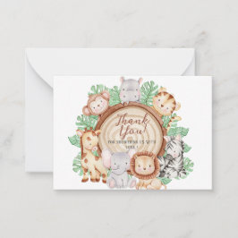 Cartão De Notas Animais da Selva Moderna Cultivam Safari Watercolo