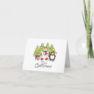 Cartão De Notas Animais É Natal