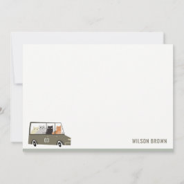 Cartão De Notas Animais Fofos Na Estrada da Cidade de Carros Anive