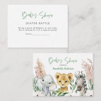 animais safari bonitos rifa de fralda de chá de fr