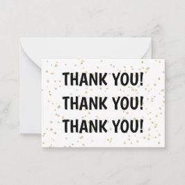 Cartão De Notas Aniversário Adulto Obrigado Brilho Preto Dourado