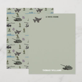 Cartão De Notas Aniversário Camuflagem Verde Militar do Exército