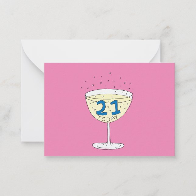 Cartão De Notas aniversário de 21 anos 21 Hoje (Frente)