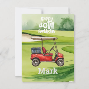 Cartão De Notas Aniversário de 40 anos de Golfe Anos de Ser Incrív