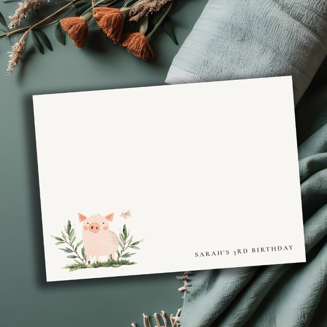 Cartão De Notas Aniversário de criança de borboletas de folhagem d (Criador carregado)