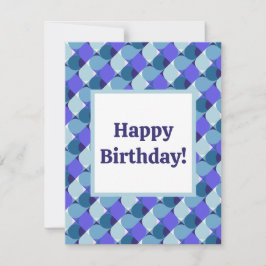 Cartão De Notas Aniversário Formas Azuis