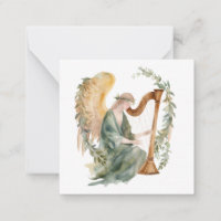 Anjo Bela Tocando Harpa Aquarela