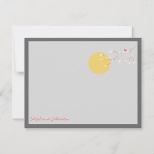 Cartão De Notas Anojamento De Pássaro E Bebê Familiar Obrigado Not