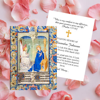 Cartão De Notas Anunciação Ave Maria Oração Memorial Funeral