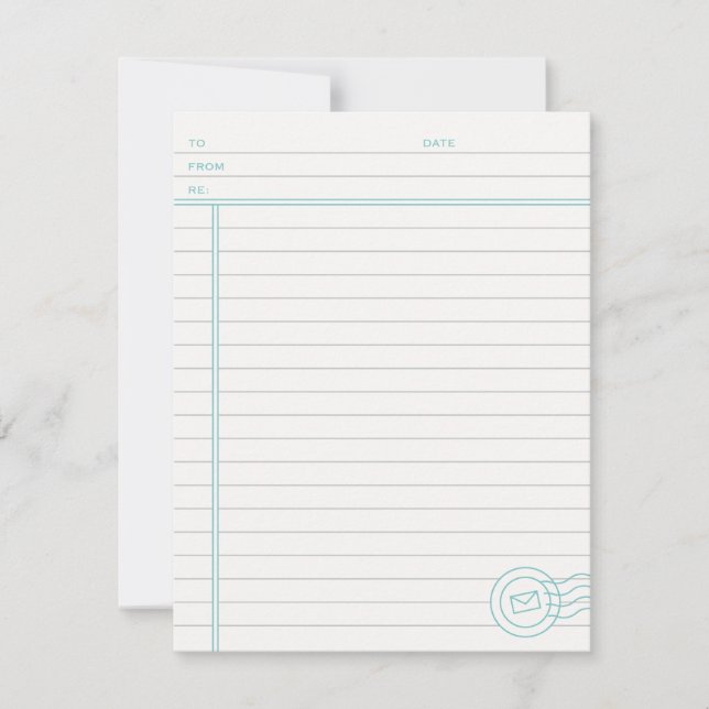 Cartão De Notas Apenas a papelaria de fatos - Turquesa (Frente)