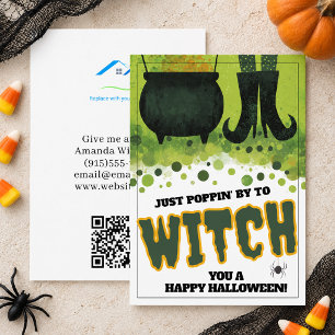 Cartão De Notas Apenas Passando por Bruxas Negócios de Halloween