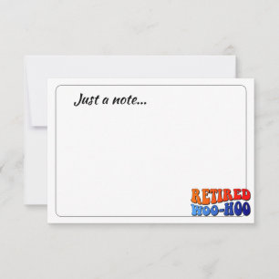 Cartão De Notas Aposentado Woo Hoo Texto Groovy Vintage Apenas uma