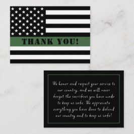 Cartão De Notas Apreciação Militar de Sinalizador Verde Fino