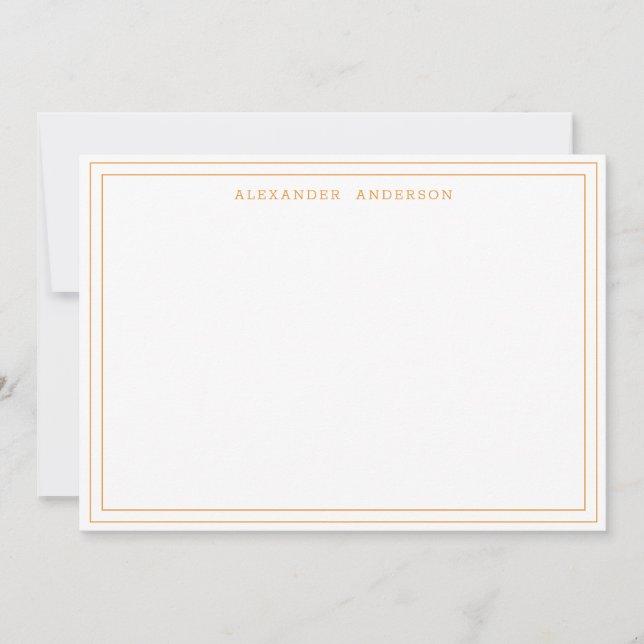 Cartão De Notas Apricot Modern Professional Double Border Card (Frente)
