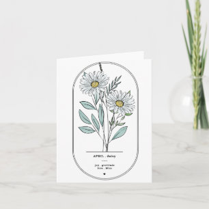 Cartão De Notas April Daisy Birth Flower Impressão