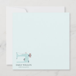 Cartão De Notas AQUA BLUE PINK SEwing MACHINE TAILOR