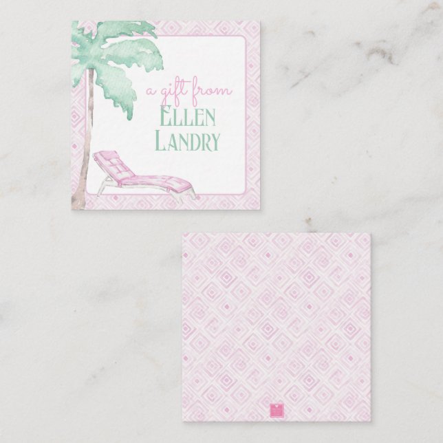 Cartão De Notas Aquarela Arte Deco Palm Beach (Frente/Verso)