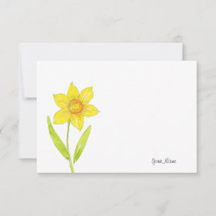Cartão De Notas Aquarela Daffodil 2